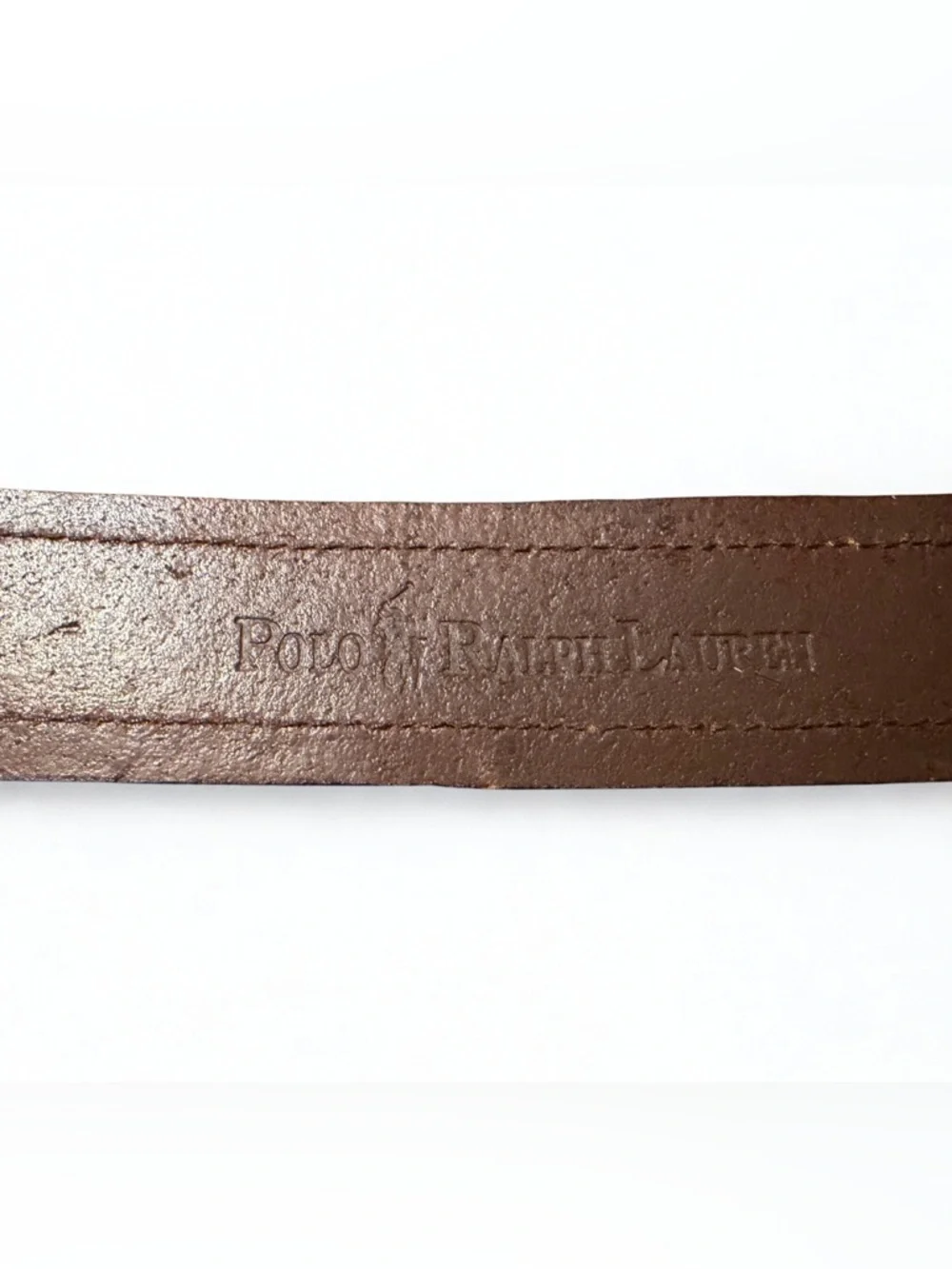 Polo by Ralph Lauren Brown Leather Belt with Brass Buckle